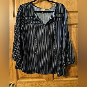 COMO Vintage Women’s 3/4 elastic cuff blouse size XL